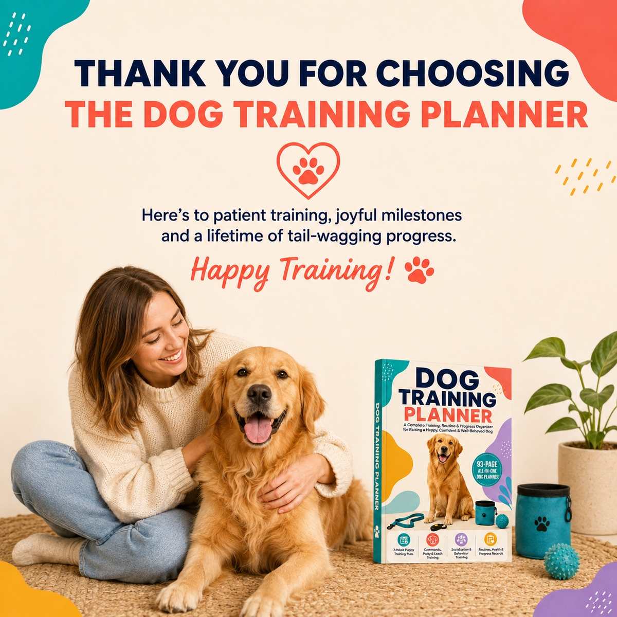 Dog Training Planner | 93-Page A4 Dog Training, Health & Care Organizer