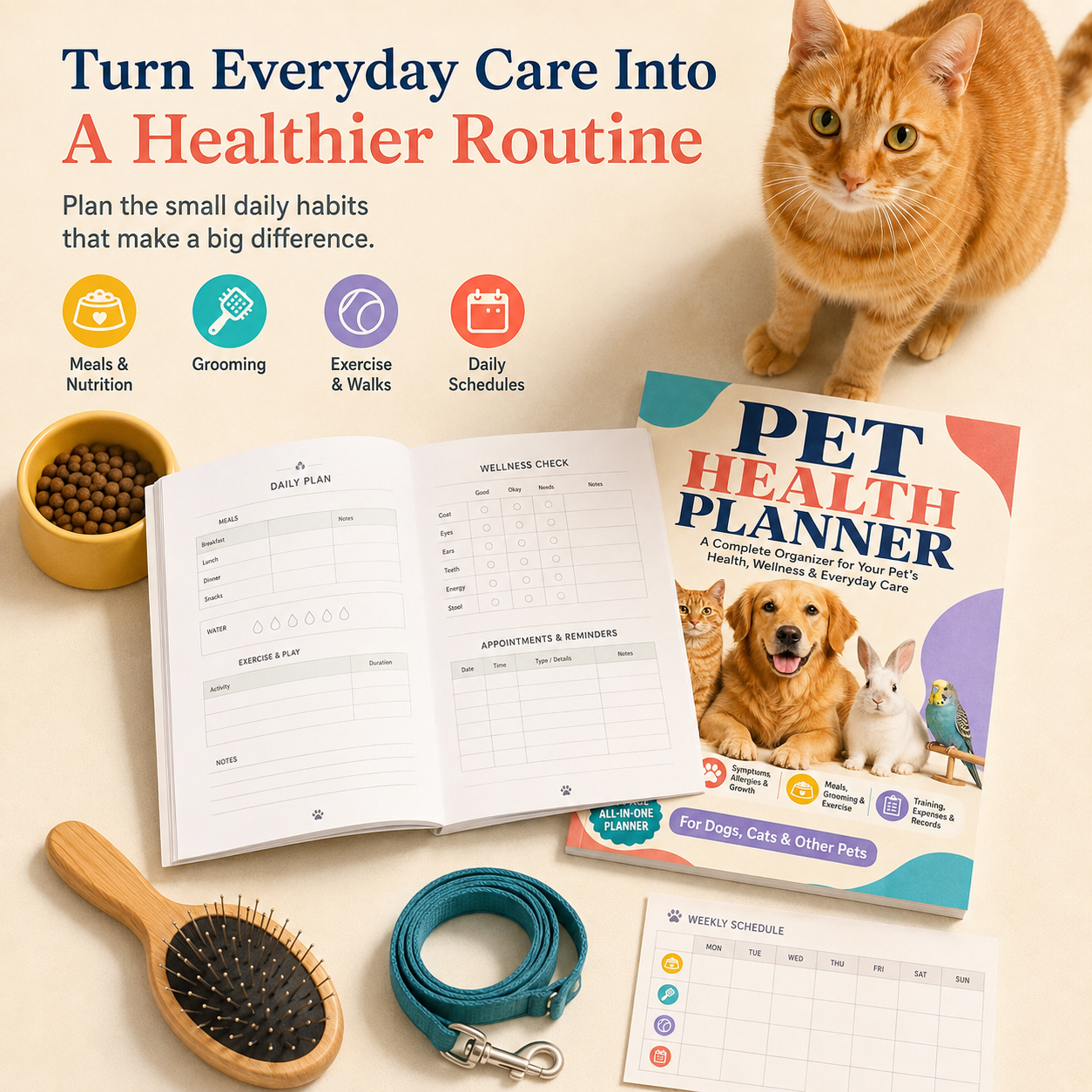 Pet Health Planner – Complete 101-Page Organizer for Vaccinations, Meds, Vet Visits & Everyday Care